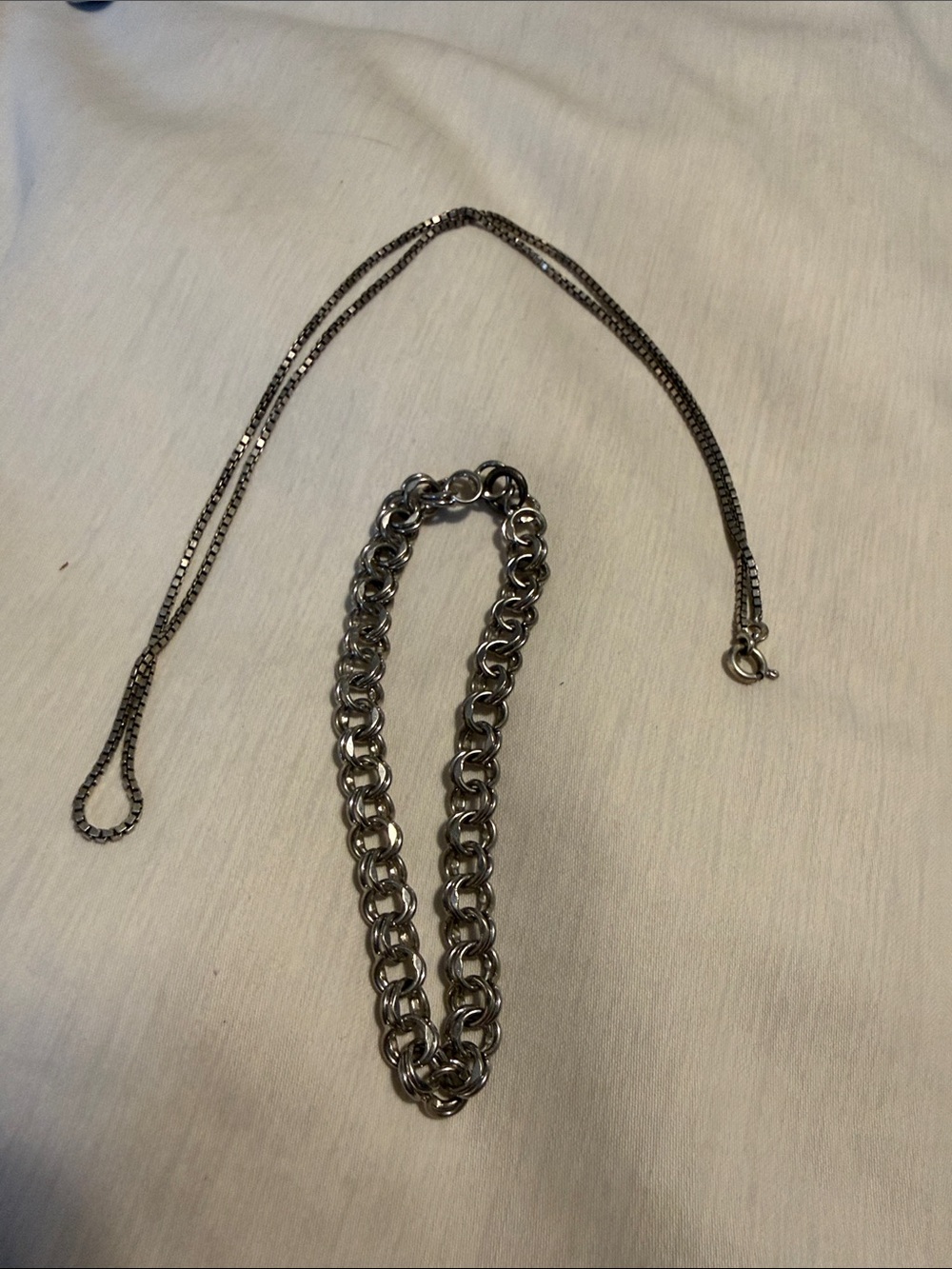 925 Stamped Silver necklace and bracelet